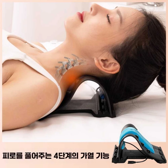 프롬마켓 넥가드닥터 경추베개 수면 목보호대, 상세페이지 참고, 벨벳 가열형 자석 목베개-초록