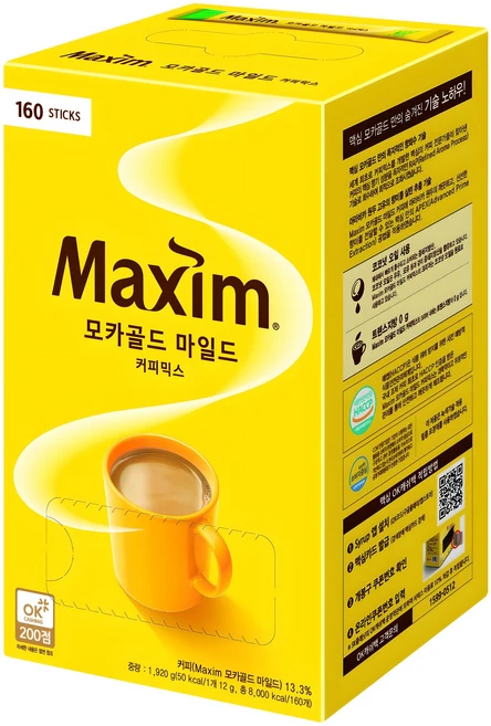 맥심 모카골드 마일드 커피믹스, 12g, 160개입, 1박스