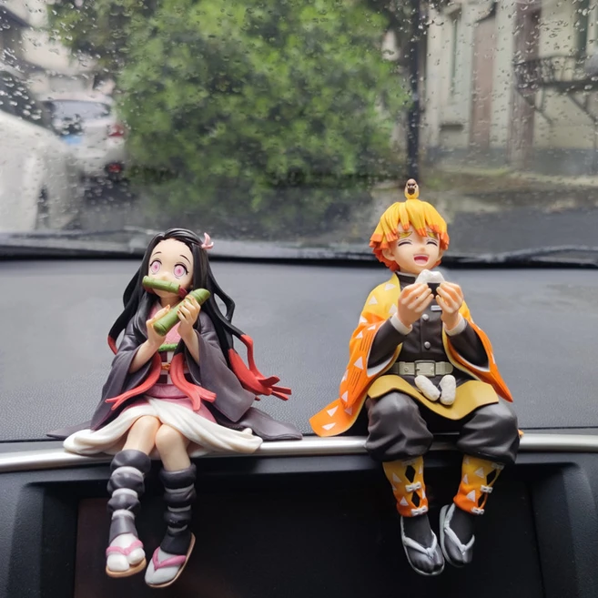 자동차 장식품 귀멸의 칼날 액션 피규어 인형 자동차 센터 콘솔 애니메이션 모델 자동차 실내 장식 [세상의모든피플], 1개, 젠이츠