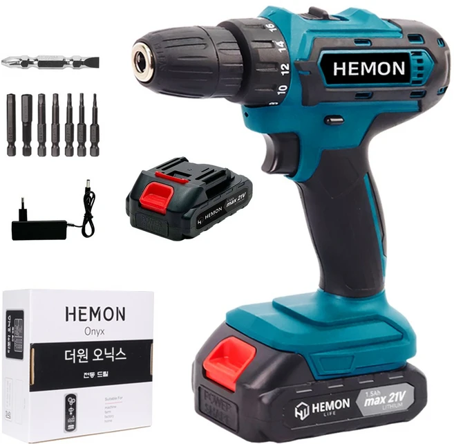 헬릭스케어 더원오닉스 전동드릴 무선 충전 전동 드라이버 드릴 공구세트, 1개