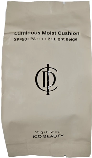 인셀덤 쿠션 리필 ICD 뷰티 루미너스 모이스트 쿠션/SPF50+ PA++++, 1개, 리필만-21호 라이트베이지
