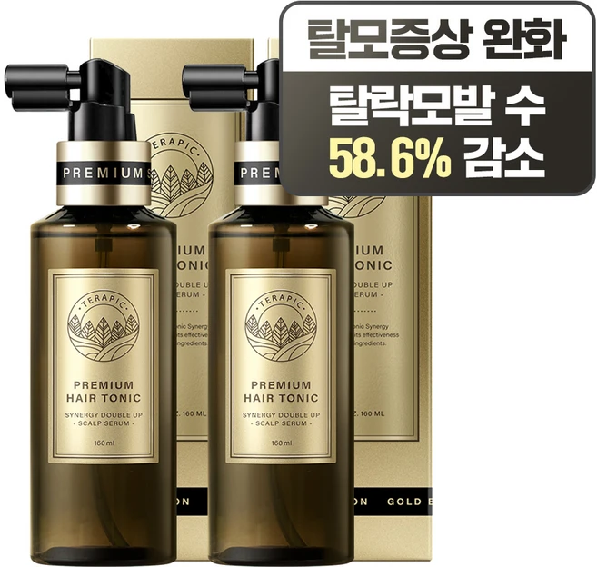 테라픽 프리미엄 헤어토닉 시너지 더블 업 두피 진정&두피 항산화, 160ml, 2개
