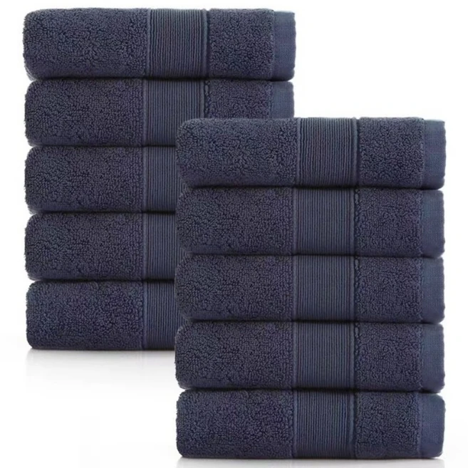록신 호텔수건 타월 코면사 부드러운 200g 40수, 10개, 네이비 블루