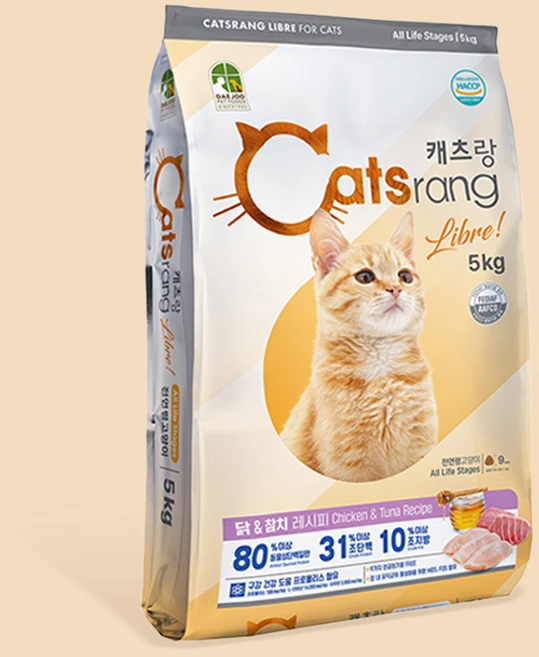 캐츠랑 전연령 리브레 고양이 사료, 닭+참치, 5kg, 1개