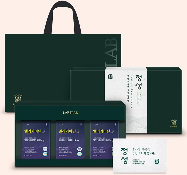 랩온랩 라메디 멜라가바닌 식물성 멜라토닌 5mg 프리미엄 선물세트, 1세트, 90정