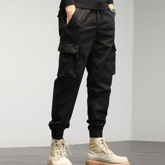 인사이드마켓 남성용 봄가을 밴딩 포켓 카고 조거팬츠