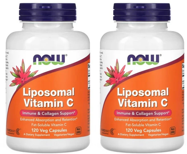 [1+1] 나우푸드 리포좀 리포조말 비타민C 1000MG 120베지캡슐 / 해외직구 미국정품, 120정, 2개