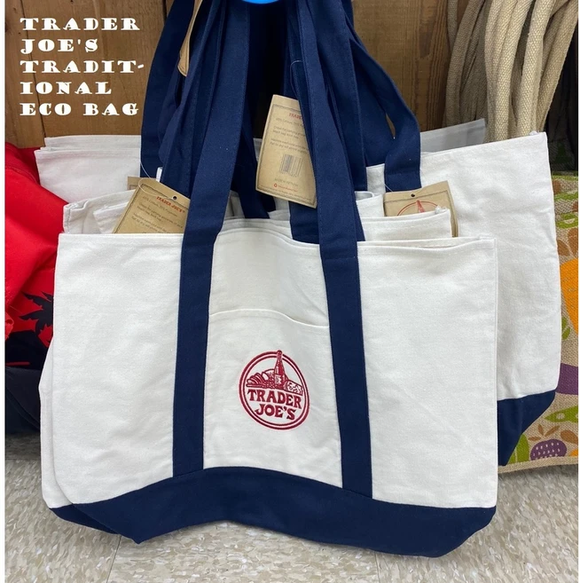 [미국직구/무료배송] 트레이더조 남녀공용 에코백 코튼 에코백 토트 책가방 Trader Joe Eco Bag