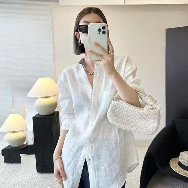 루메코23 여성 루즈핏 린넨 셔츠 L65
