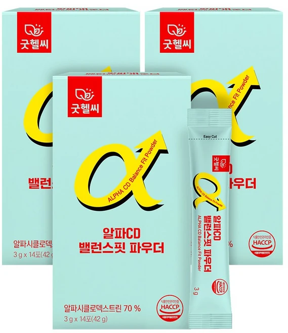 굿헬씨 알파CD 밸런스핏 파우더 14포, 3개, 42g