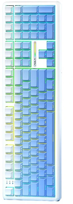 AULA F108 108키 RGB 3모드 기계식 키보드+키캡, 글레이셔 그라데이션, 풍경축, 제조사축