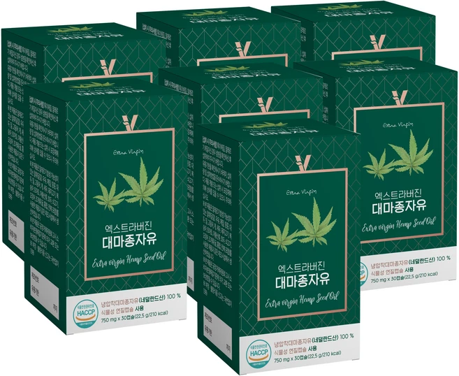 비카인 독일산 네덜란드산 유기농 대마종자유 식물성 오메가3 30캡슐, 7박스