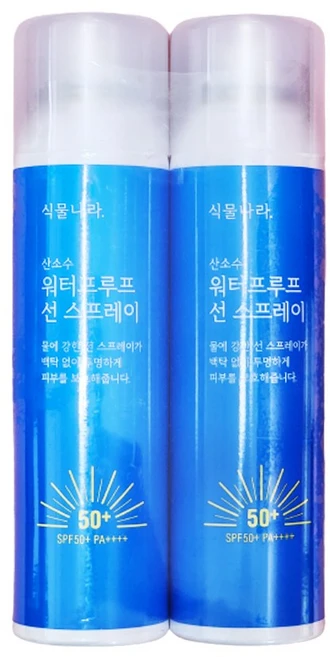 식물나라 산소수 워터프루프 선스프레이 SPF50+ PA++++ 1+1 기획, 100ml, 2개