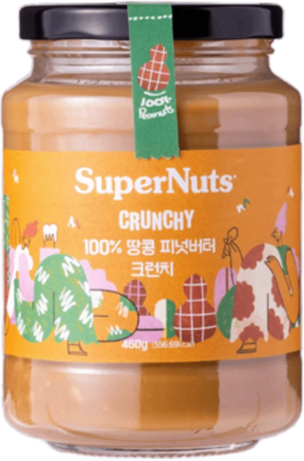 슈퍼너츠 100% 땅콩 피넛버터 크런치, 460g, 1개