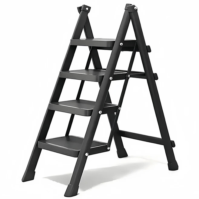 사다리 탄소강 휴대용 사다리 가정용사다리 블랙 4단/5단, 1개