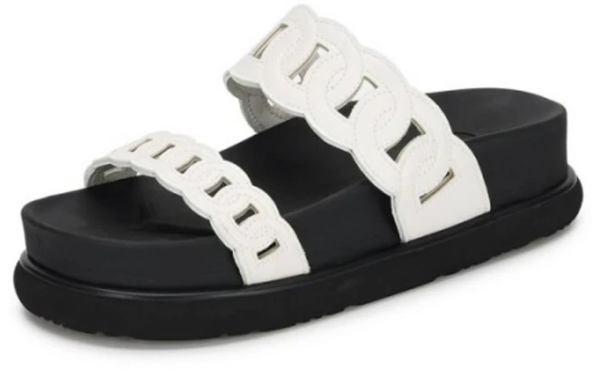 [포멜카멜레] 청키 투스트랩 샌들 White 5cm