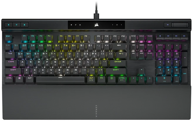 커세어 K70 RGB PRO 게이밍 유선 기계식 키보드, 갈축, 미디어 키, 볼륨 롤러, 블랙 (K70 RGB PRO)