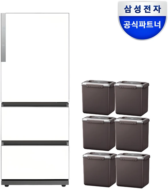 삼성 비스포크 김치냉장고 스탠드형 3도어 신형 김치플러스 화이트 300리터급 328L, 에센셜 화이트(메탈), 328리터