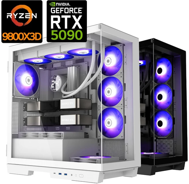 RTX5090 워터포스 AMD9800X3D 조립PC 게이밍 최고급 사양 BEST, Free DOS, 2TB, 32GB, 블랙
