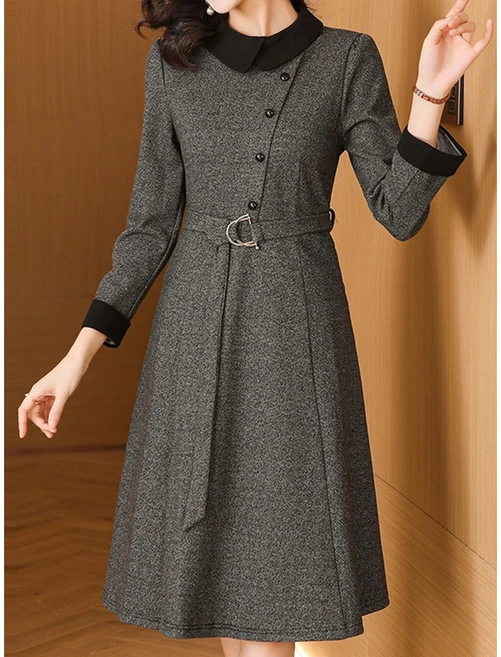 클라셰 시크디테일카라원피스+벨트SET B4M2071