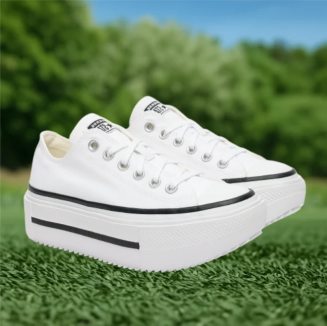 컨버스 운동화 신발 / 척테일러 리프트 더블 스탁 로우 A15491C-WHITE/BLACK-lsy