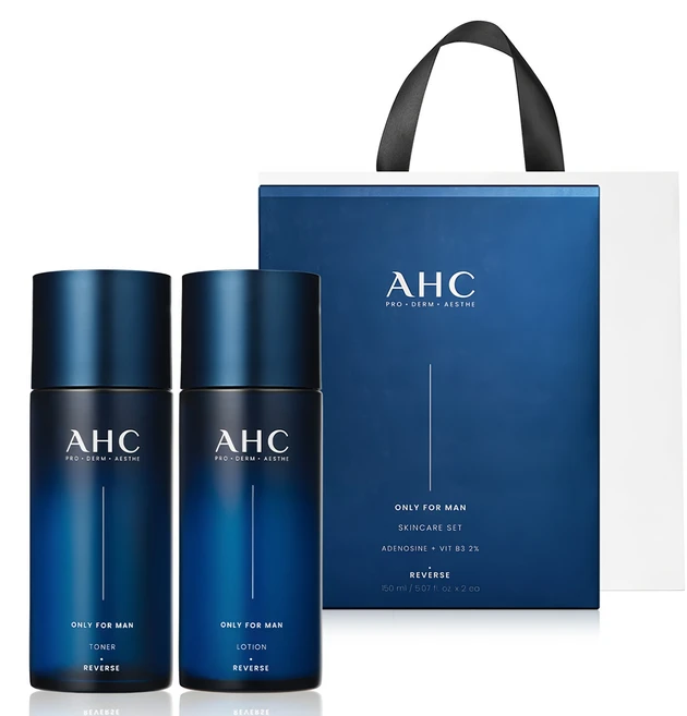 AHC 온리포맨 스킨케어 2종 + 쇼핑백 세트, 1세트