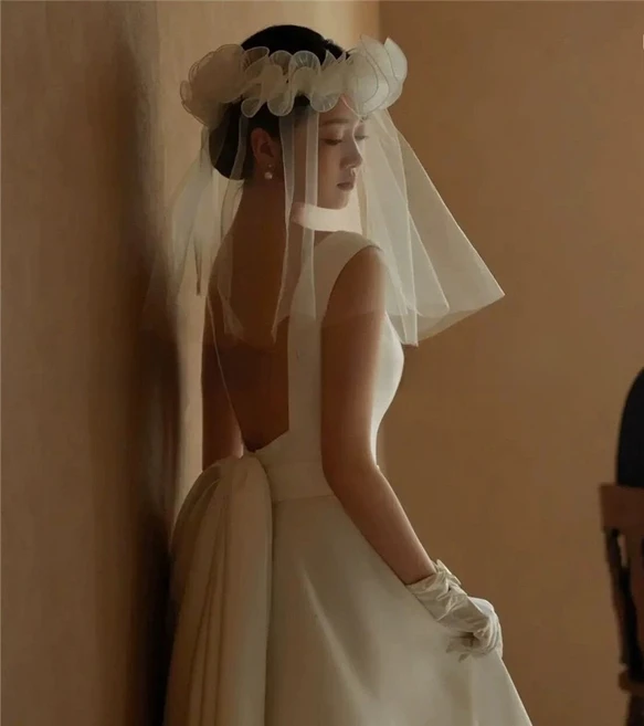 프릴 웨딩베일 면사포 빈티지 복고풍 레트로 촬영 소품