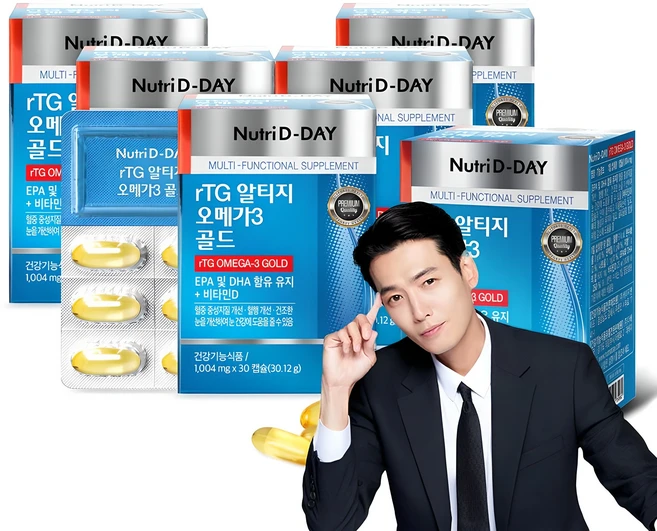 뉴트리디데이 rTG 알티지 오메가3 골드, 30정, 6개