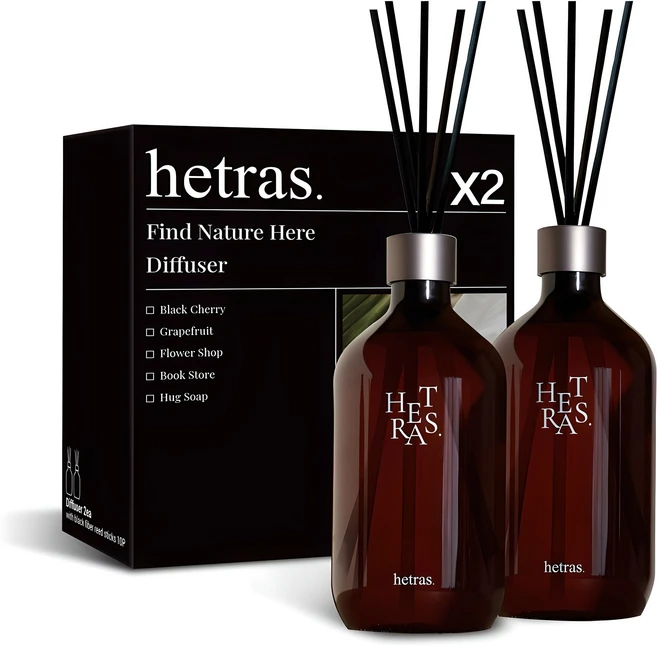 헤트라스 프리미엄 대용량 디퓨저 선물세트, 플라워샵, 500ml, 2개