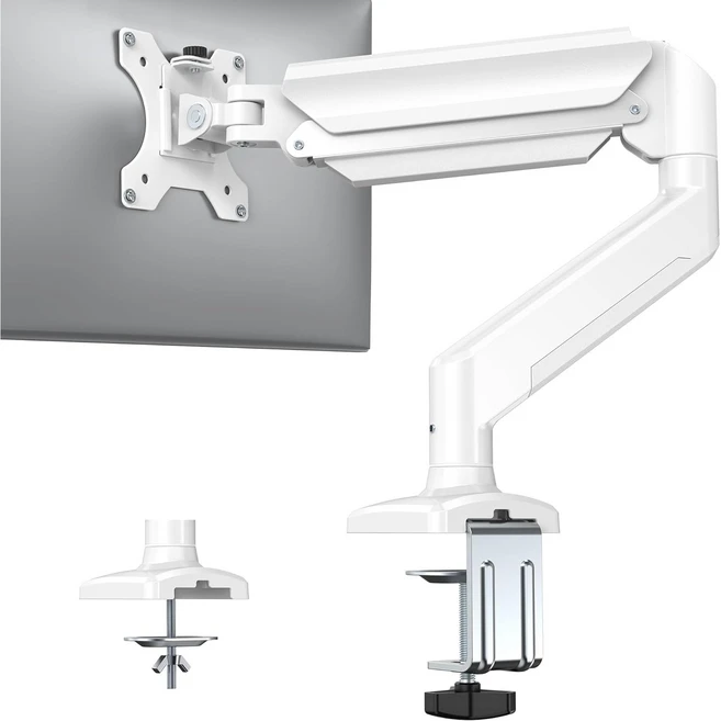 헤미션 고중량 싱글 모니터암, 13-43인치, 2-15kg 하중, 홀/클램프 겸용, 인체공학적(ARM-001)