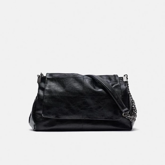 [정품]자라 락 플랩 숄더백 크림 블랙 유나백 ZARA 2color