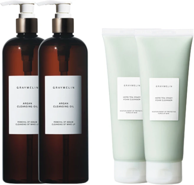 그레이멜린 아르간 클렌징 오일 500ml + 크레이지 폼 클렌져 허브티 150ml, 2세트