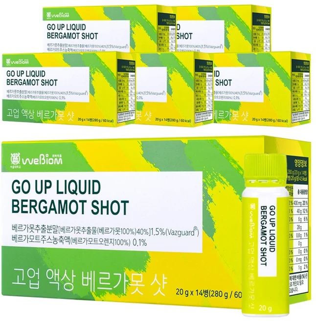 [서울대 위바이옴] 고업 액상 베르가못 샷 / BPF 폴리페놀 인지질코팅 / 액상타입 / 지중해 식단, 280g, 6개