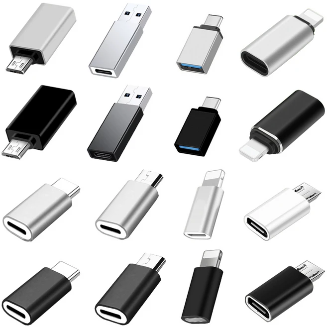 YB글로벌 여러가지젠더 애플8핀 5핀 C타입 USB3.0 OTG 마이크로 라이트닝 8핀 변환젠더, 제품11: C타입(암)-아이폰8핀(수)실버, 1개