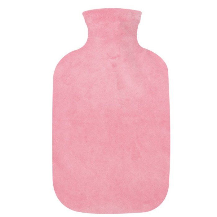 파쉬 다이아몬드무늬 보온 물주머니 2L + 면스판커버, 핑크
