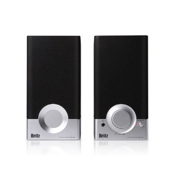 브리츠 2채널 미니 북쉘프 스피커, BR-1000A CUVE BLACK 2, 실버 + 블랙 대표 이미지 - 북쉘프 스피커 추천