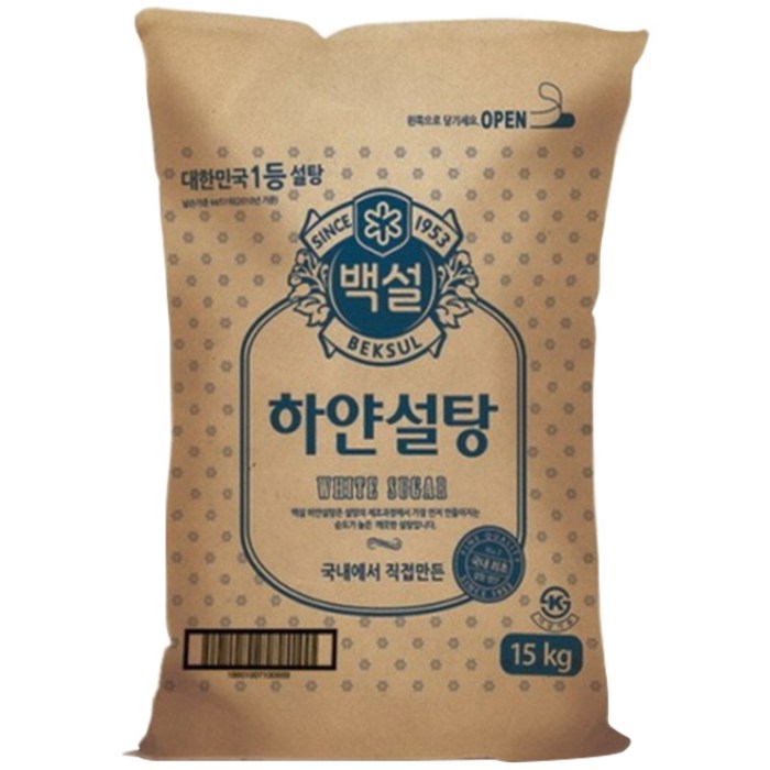 백설 하얀설탕, 15kg, 1개 대표 이미지 - 조미료 추천