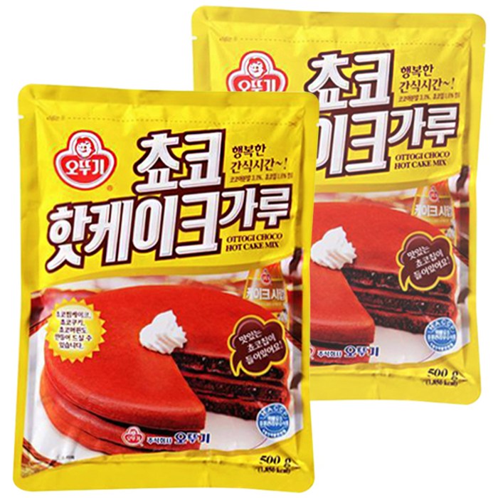 오뚜기 쵸코 핫케이크 가루, 500g, 2개 대표 이미지 - 케이크 믹스 추천