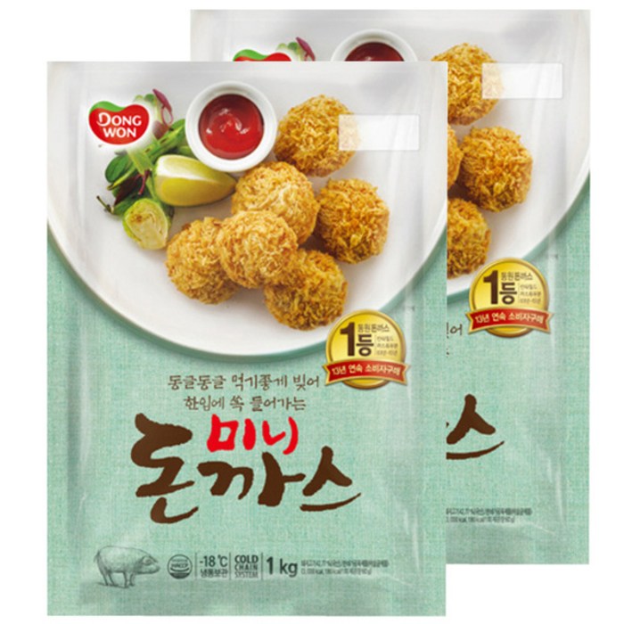 동원 미니돈까스, 1kg, 2개 대표 이미지 - 슈니첼 돈까스 추천