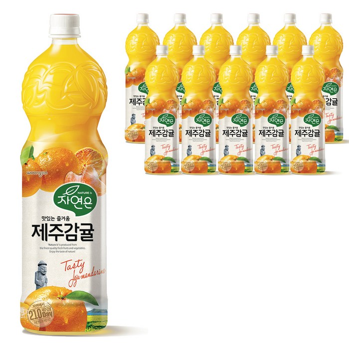 자연은 제주감귤 주스, 1.5L, 12개 대표 이미지 - 감귤주스 추천