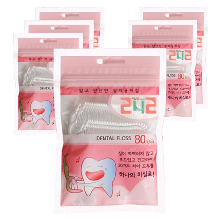 242 일회용 치실, 80개입, 6세트 대표 이미지