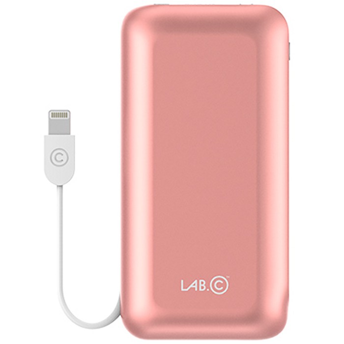 랩씨 파워뱅크 5000mAh 아이폰 케이블 일체형 보조배터리, LABC-590, 로즈골드 대표 이미지 - 파워뱅크 추천