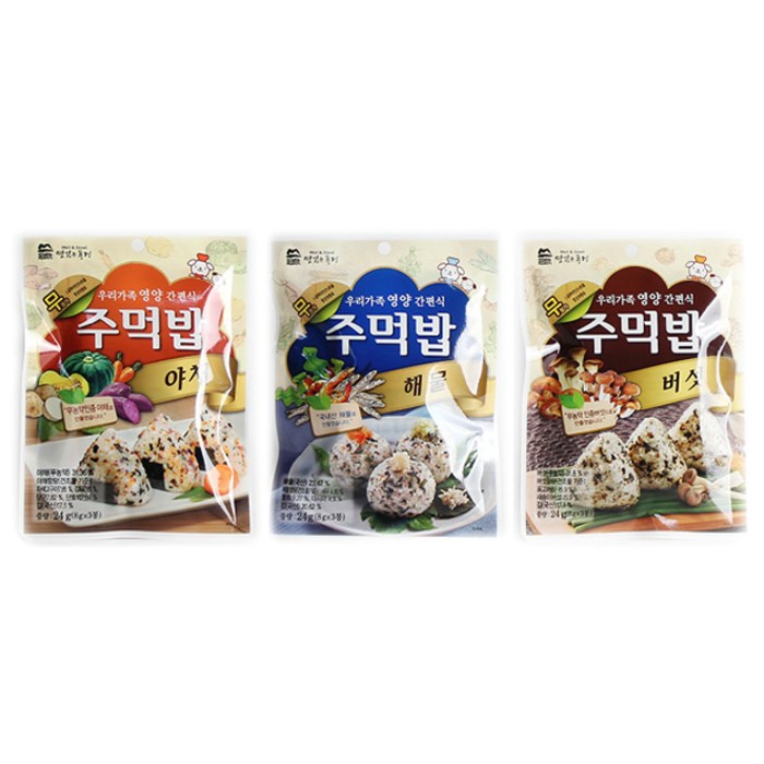 맛있는풍경 주먹밥 야채 + 버섯 + 해물, 1세트 대표 이미지 - 냉동 주먹밥 추천