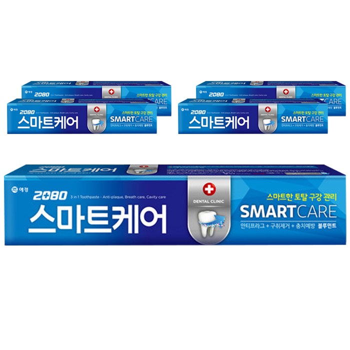 2080 스마트케어 치약, 190g, 5개 대표 이미지 - 2080 치약 추천