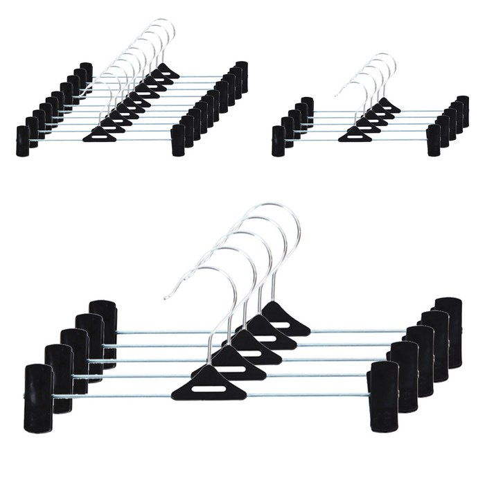 가쯔 집게 바지걸이, 블랙, 20개입 대표 이미지 - 바지걸이 추천