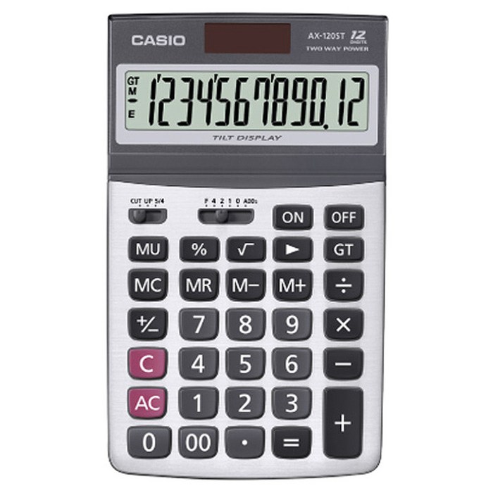 카시오 12단 계산기 AX-120ST, 혼합 색상, 1개 대표 이미지 - 계산기 추천