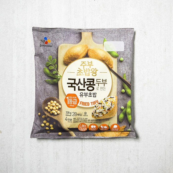 CJ씨푸드 주부초밥왕 국산콩, 328g, 1개 대표 이미지 - 유부초밥 추천