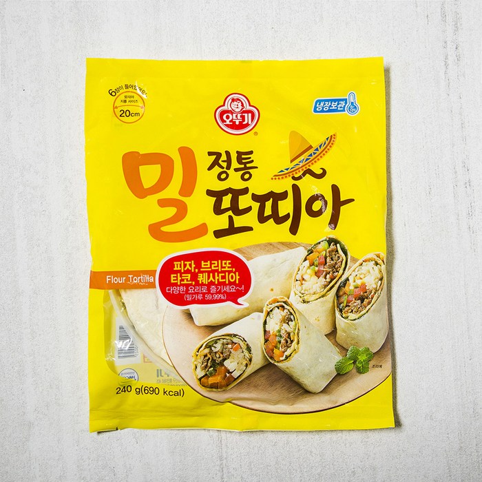 오뚜기 정통 밀 또띠아, 240g, 1개 대표 이미지 - 로켓프레시 가성비 추천