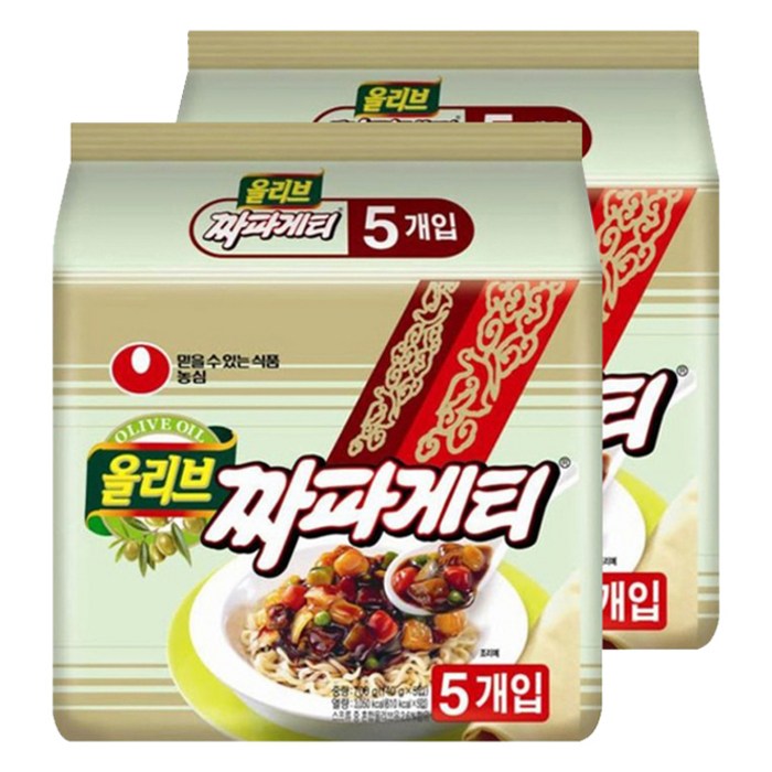 농심 올리브 짜파게티, 140g, 10개 대표 이미지 - 문재앙 짜장면 추천