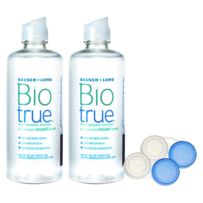 리뉴 바이오트루 렌즈 세정액 500 ml 2p + 렌즈 케이스 2p 세트, 1세트 대표 이미지 - 렌즈 세척액 추천
